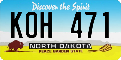 ND license plate KOH471