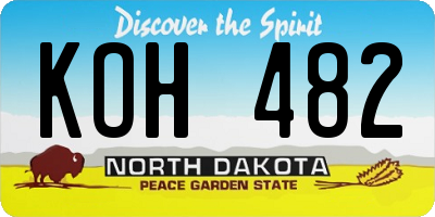 ND license plate KOH482