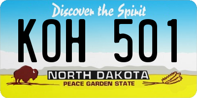 ND license plate KOH501
