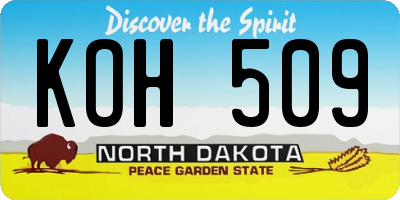 ND license plate KOH509