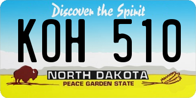 ND license plate KOH510