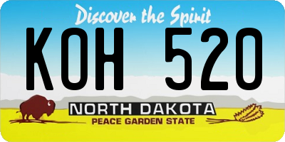 ND license plate KOH520