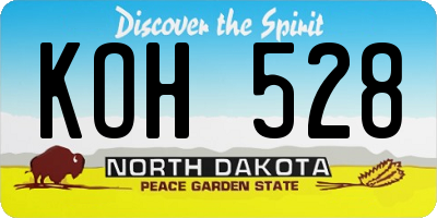 ND license plate KOH528