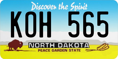 ND license plate KOH565