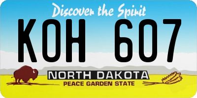 ND license plate KOH607