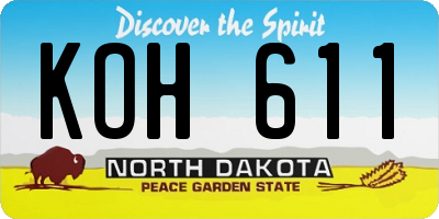ND license plate KOH611