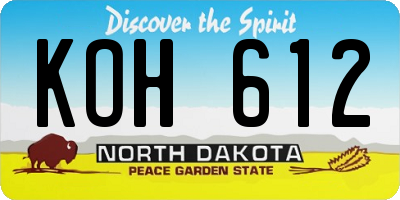 ND license plate KOH612