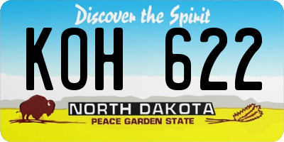 ND license plate KOH622