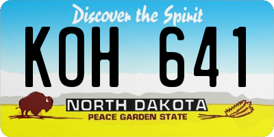 ND license plate KOH641