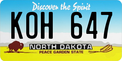ND license plate KOH647