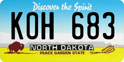 ND license plate KOH683