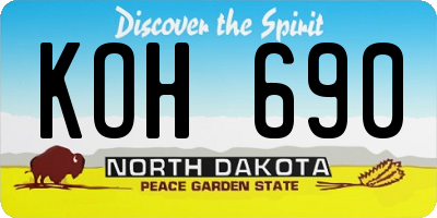 ND license plate KOH690