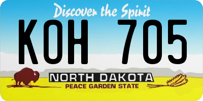 ND license plate KOH705