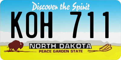 ND license plate KOH711