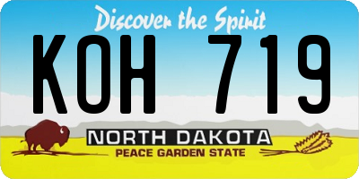ND license plate KOH719