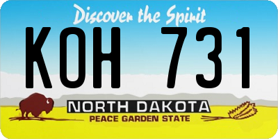 ND license plate KOH731