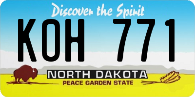 ND license plate KOH771