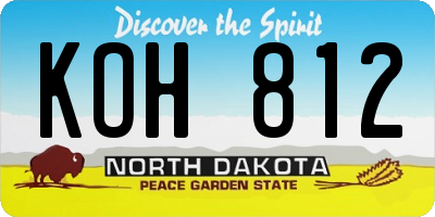 ND license plate KOH812