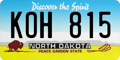 ND license plate KOH815
