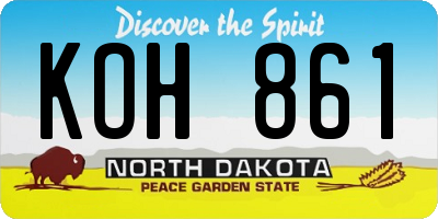 ND license plate KOH861