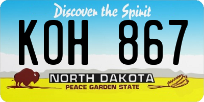 ND license plate KOH867