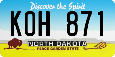 ND license plate KOH871