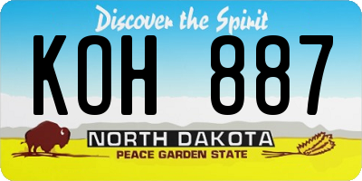 ND license plate KOH887