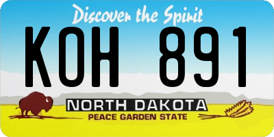 ND license plate KOH891