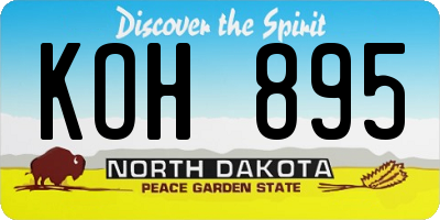ND license plate KOH895
