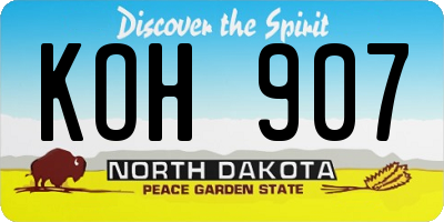 ND license plate KOH907