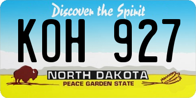 ND license plate KOH927