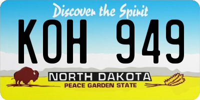 ND license plate KOH949