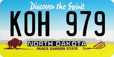 ND license plate KOH979