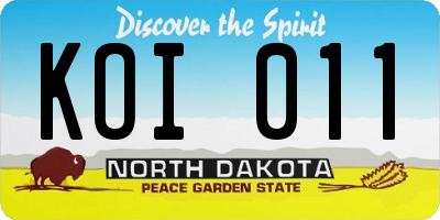 ND license plate KOI011