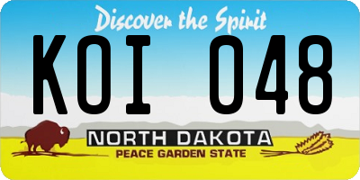 ND license plate KOI048