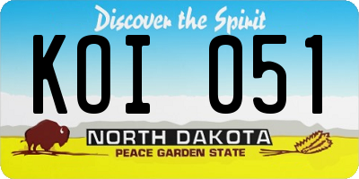 ND license plate KOI051