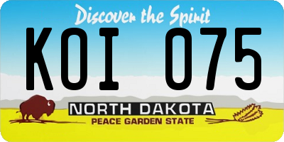 ND license plate KOI075