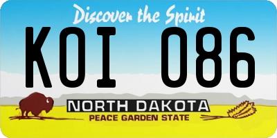 ND license plate KOI086