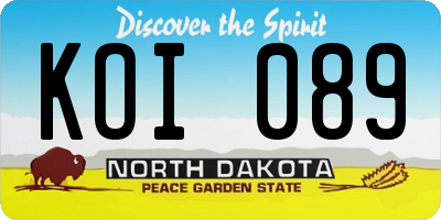 ND license plate KOI089