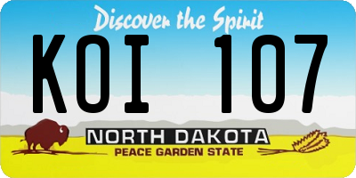ND license plate KOI107