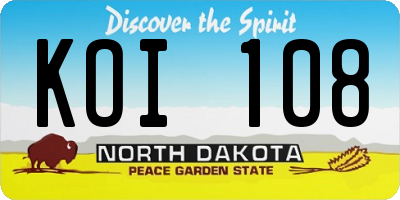 ND license plate KOI108