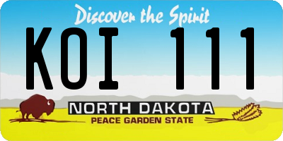 ND license plate KOI111