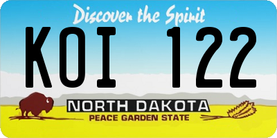 ND license plate KOI122