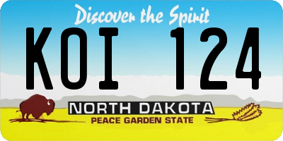 ND license plate KOI124
