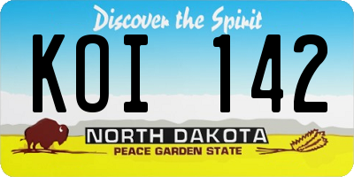 ND license plate KOI142