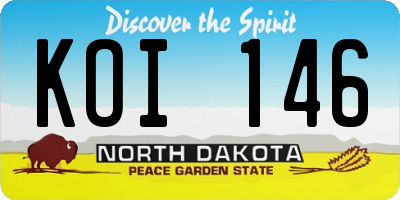 ND license plate KOI146