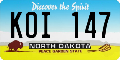 ND license plate KOI147
