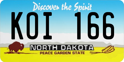 ND license plate KOI166