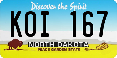 ND license plate KOI167