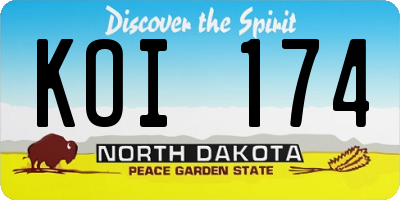 ND license plate KOI174